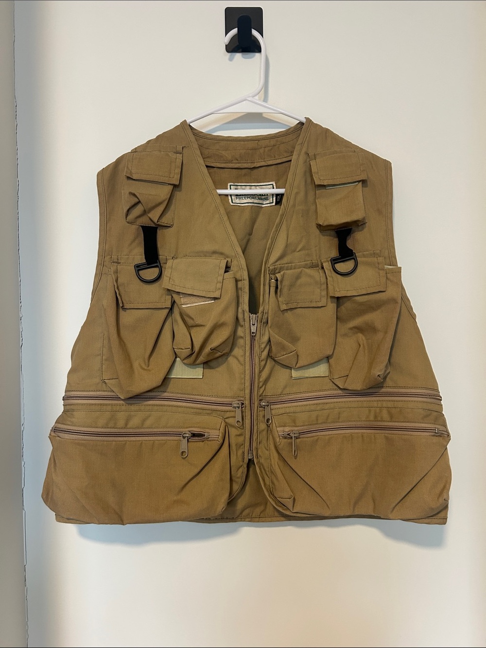 L.L. Bean Utility Fishing Vest in Olive/Tan